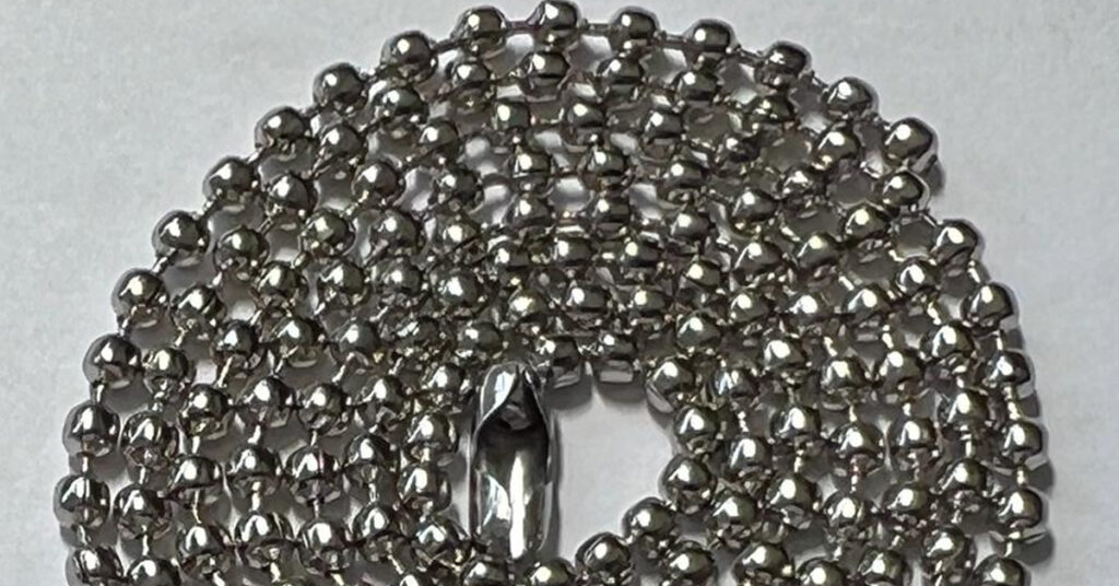 Corrente de Bolinha Inox para Dog Tag – 2.4 mm Padrão Militar