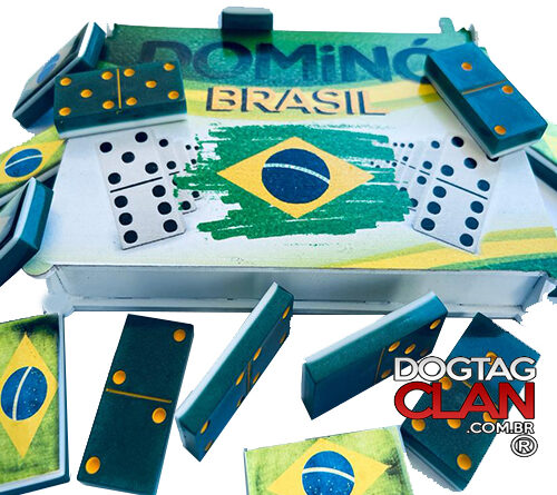 Dominó personalizado com tema Brasil, ideal para convivência familiar, inclusão social e memória afetiva em 2026