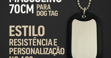 Cordão masculino 70cm para dog tag em aço inox com resistência e estilo, ideal para personalização.