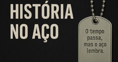 Dog tag personalizada em aço inox com a frase “grave sua história no aço” – modelo original DogTagClan com gravação real e corrente militar