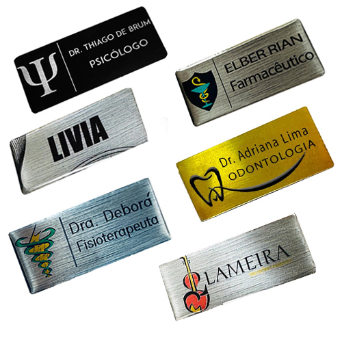 Kit 10 Broches Crachá Aço Inox Personalizado com Alfinete Níquel – Ideal para Churrascarias, Imobiliárias, Açougues e Salões de Beleza. Enviamos para todo o Brasil.