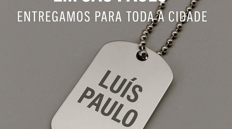 Dog Tag personalizada em São Paulo com gravação de nome – Entrega em todo o Brasil