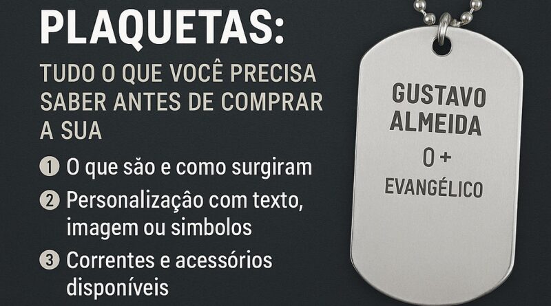 Plaqueta de identificação militar personalizada com nome e tipo sanguíneo – DogTagClan