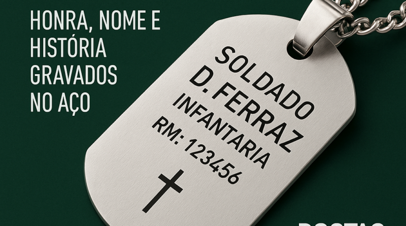 Medalha de Identificação Militar com Nome e Honra Gravados – DogTagClan