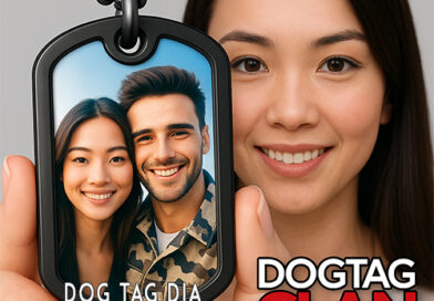 Dog Tag personalizada para casal com foto gravada – presente criativo e romântico da DogTagClan