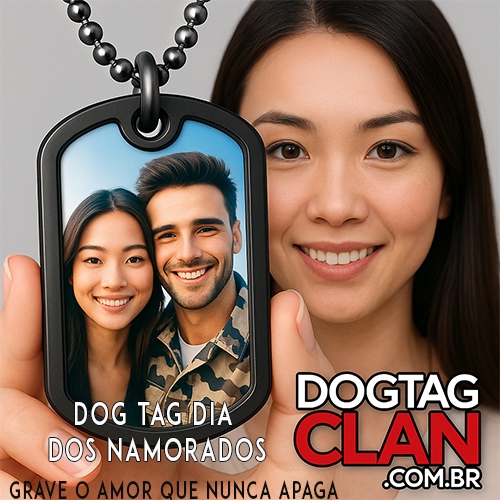 Dog Tag personalizada para casal com foto gravada – presente criativo e romântico da DogTagClan