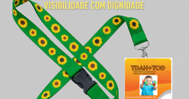 Cordão de girassol com crachá para TDAH da DogTagClan, identificação invisível com fita personalizada