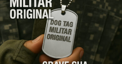 Dog tag militar original em aço inox com gravação personalizada e corrente de bolinha – DogTagClan