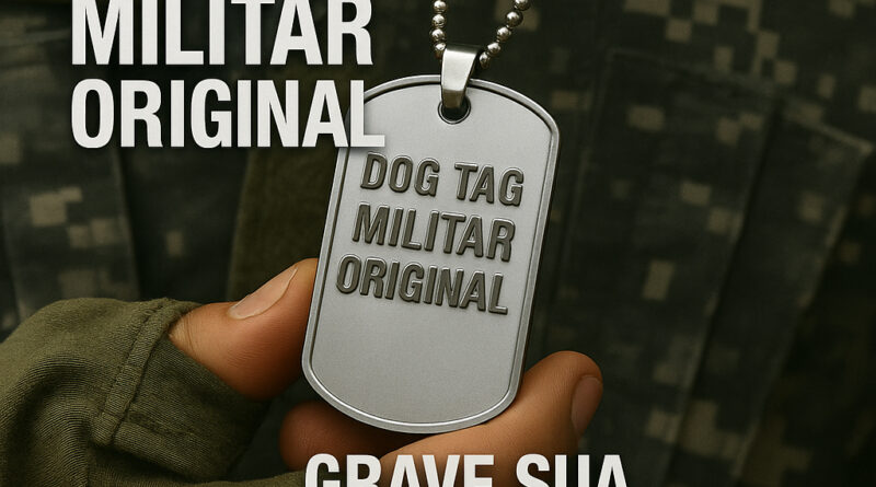 Dog tag militar original em aço inox com gravação personalizada e corrente de bolinha – DogTagClan