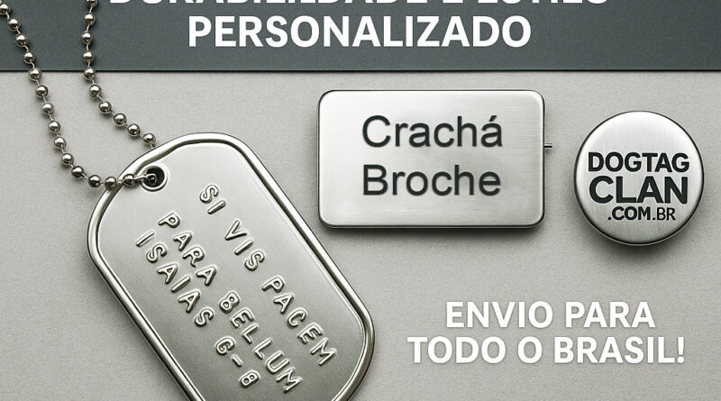 Tag em aço inox personalizada Dog TagClan — resistente, gravada e pronta para envio em todo Brasil.