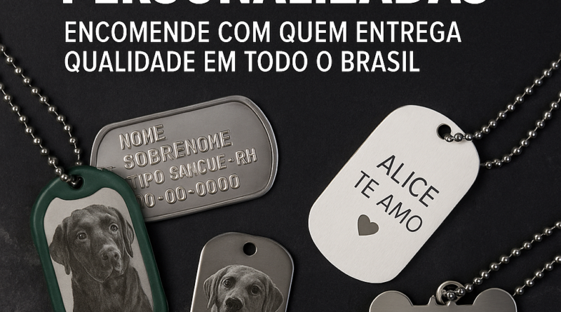 Dog tags online personalizadas com gravação em alto relevo, imagens e frases. Loja DogTagClan entrega em todo o Brasil.