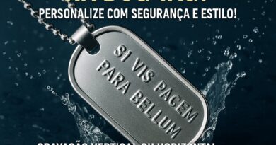 O que gravar na Dog Tag? Personalize com segurança e estilo. Gravação vertical ou horizontal, frente e verso. Grave sua história no aço.