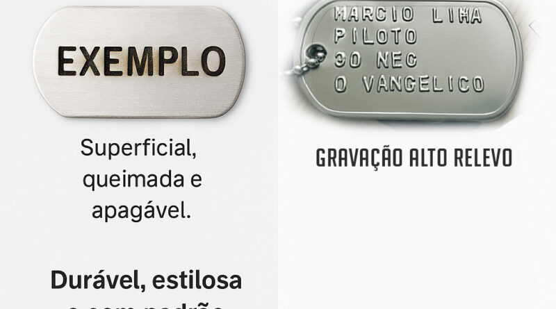 Gravação Dog Tag: Laser vs Alto Relevo – DogTagClan