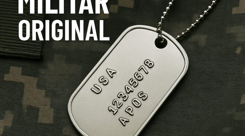 Colar Dog Tag Militar Original com gravação em alto relevo e corrente de bolinha, DogTagClan.