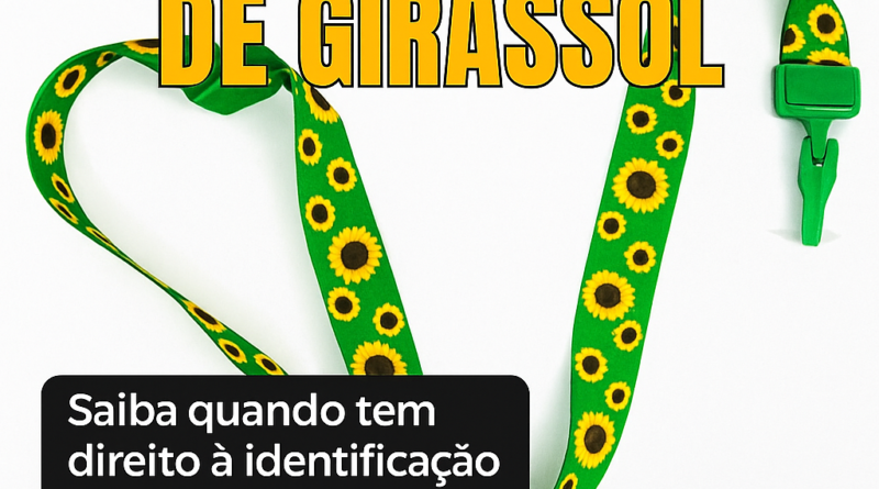 Cordão de girassol para identificação de deficiências invisíveis, como TDAH, TEA e fibromialgia – modelo personalizado da DogTagClan