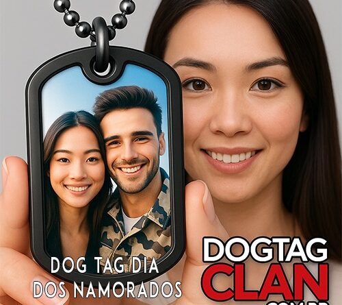 Dog tag com foto do casal personalizada em aço inox com a frase "Você é especial", presente criativo da DogTagClan
