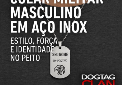 Colar militar masculino em aço inox com gravação personalizada em alto relevo – DogTagClan