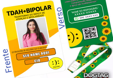 Crachá de identificação para Transtorno Bipolar com QR Code, nome, foto e informações de emergência – DogTagClan.