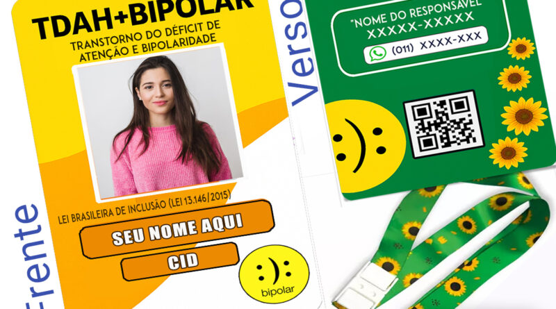 Crachá de identificação para Transtorno Bipolar com QR Code, nome, foto e informações de emergência – DogTagClan.