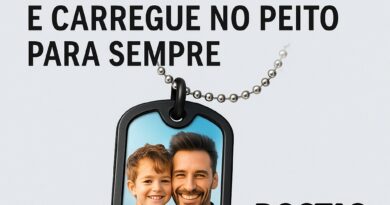 Dog tag personalizada com foto gravada para presentear quem você ama