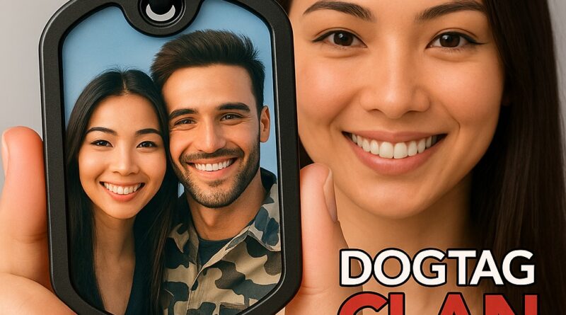 Dog Tag com foto de casal gravada em aço inox — presente romântico e personalizado da DogTagClan