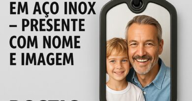 Dog tag com foto gravada em aço inox personalizada com nome – presente especial com imagem de quem você ama