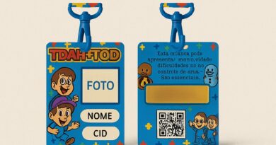 Crachá TDAH Infantil com QR Code – DogTagClan
