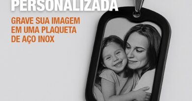 Corrente com foto personalizada em plaqueta de aço inox – presente com imagem gravada