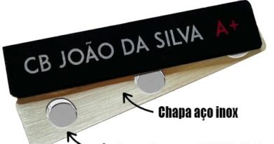 Plaqueta de identificação militar personalizada em aço inox com ímã de neodímio - DogTagClan