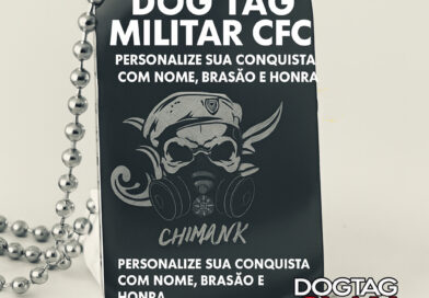 Dog Tag Militar personalizada com nome da turma do CFC, corrente de bolinha e gravação exclusiva – DogTagClan