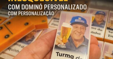 Dominó personalizado com foto gravada – Presente criativo da DogTagClan com nome e imagem.