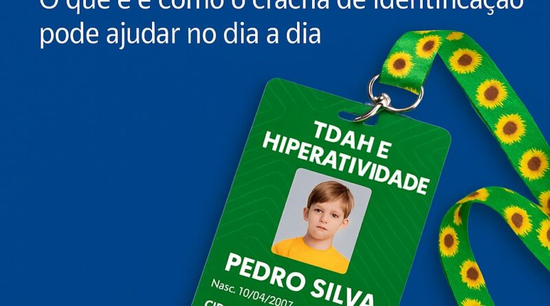 Crachá TDAH e Hiperatividade personalizado com nome, foto e QR Code – DogTagClan