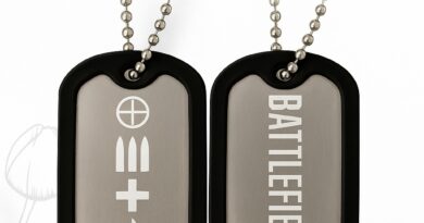 Dog Tag Battlefield personalizada em aço inox com gravação ponta de diamante e gamer tag