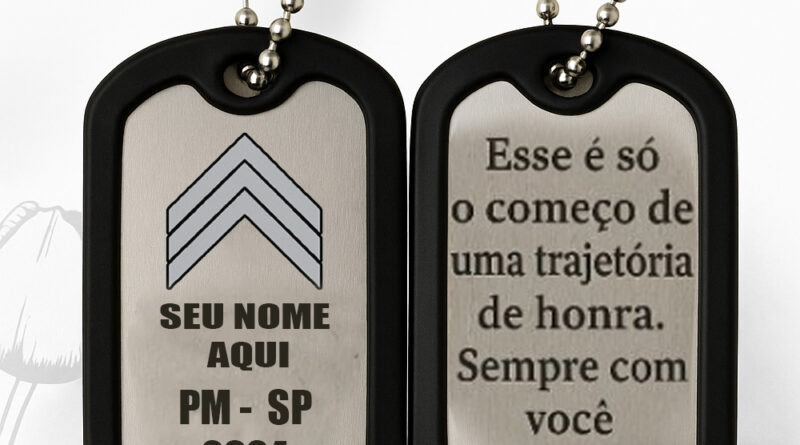 Dog Tag Personalizada para Formatura – Gravação com Nome, Data e Mensagem no Aço Inox