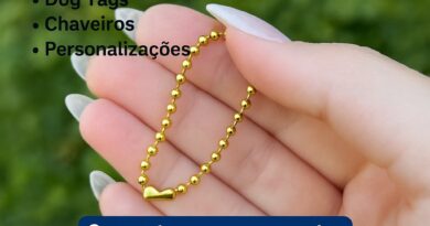 Corrente bolinha dourada 10cm x 2,5mm para chaveiros e dog tags – DogTagClan