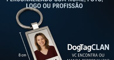 Chaveiro retangular em aço inox escovado personalizado com nome, foto, logo ou profissão – DogTagClan