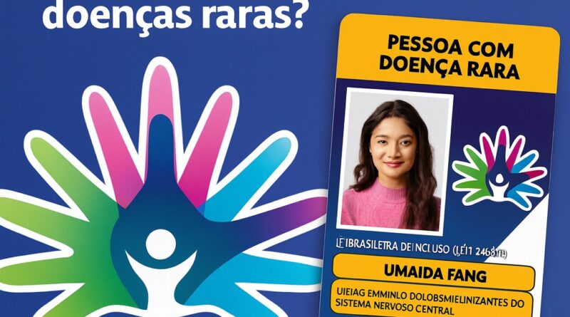 Crachá para doenças raras com cordão girassol — identificação personalizada com nome, CID e QR Code da DogTagClan.