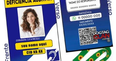 Crachá Surdo e Mudo com QR Code Personalizado – Identificação acessível com nome e foto da DogTagClan