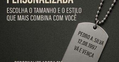 Dog tag personalizada em aço inox com corrente sob medida – escolha o tamanho e o estilo que mais combina com você – DogTagClan.