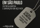 Dog tag personalizada em aço inox com gravação e corrente de bolinha – DogTagClan São Paulo.