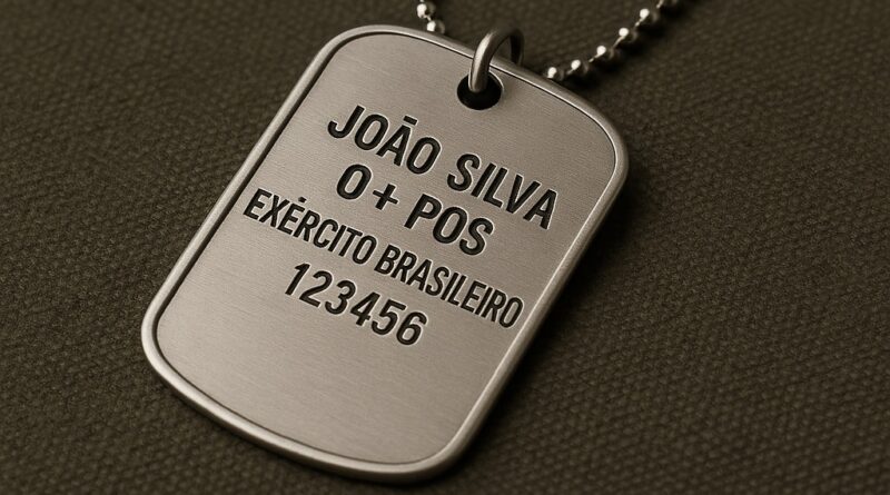 Dog tag militar original personalizada em aço inox com gravação em alto relevo – DogTagClan