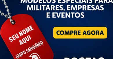 Dog Tag Colorida Fina Personalizada – Modelos Especiais para Militares, Reservistas, Veteranos, Empresas e Eventos | DogTagClan