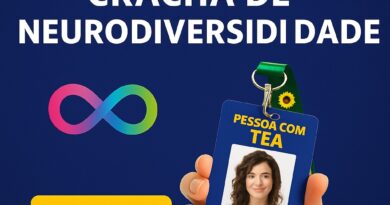 Crachá de Neurodiversidade personalizado com cordão colorido e QR Code – DogTagClan