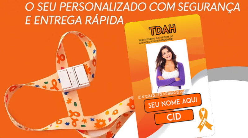 Crachá TDAH Adulto personalizado com cordão de segurança temático – DogTagClan