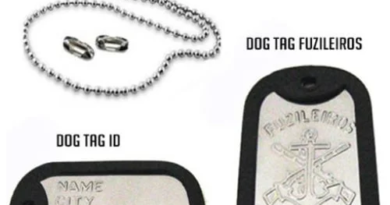 Dog Tag Fuzileiros Navais em aço inox personalizada com nome e tipo sanguíneo – DogTagClan