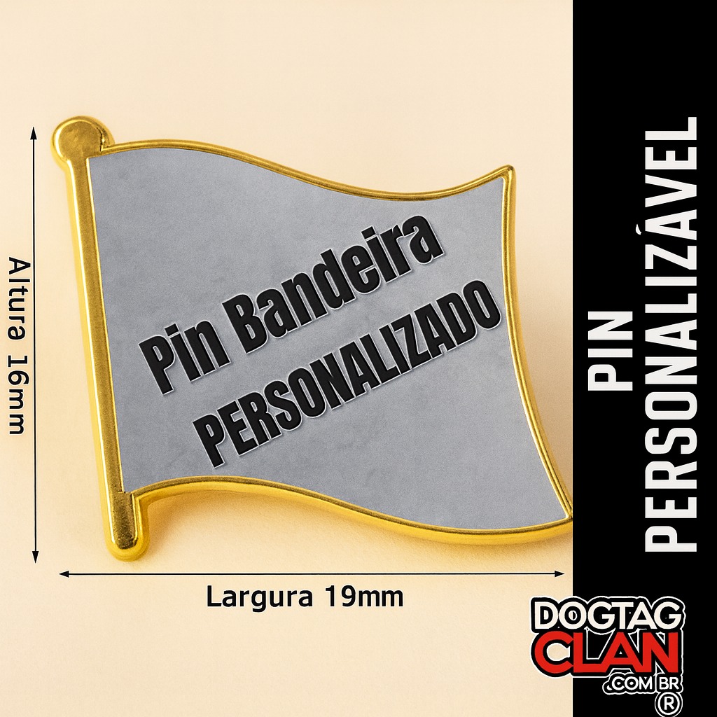 Pin Bandeira Personalizado em Metal – Broche de Lapela com Bandeira do Brasil, Estados ou Municípios