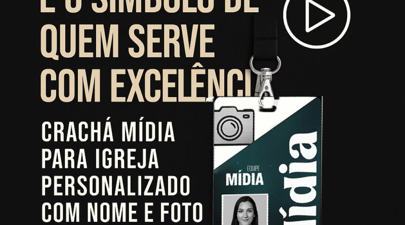 Crachá de Mídia para Igreja personalizado com nome e foto – DogTagClan