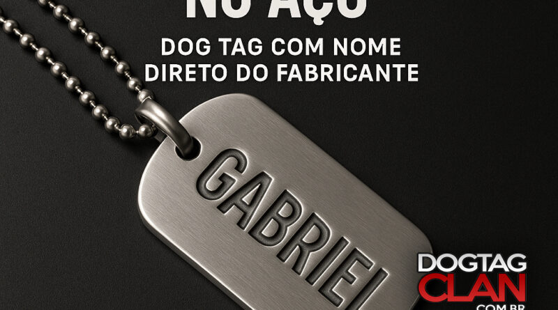 Dog Tag personalizada em aço inox com gravação de nome — Grave sua história no aço com a DogTagClan