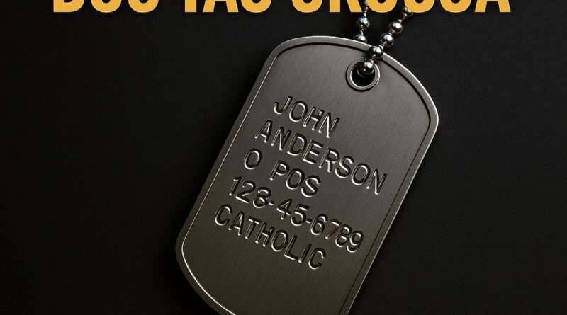 Dog tag grossa em aço inox 316L com corrente militar, modelo robusto para gravação personalizada