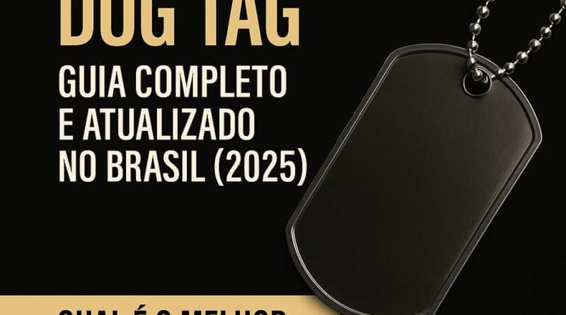 Imagem sobre onde comprar dog tag no Brasil, com destaque para a DogTagClan como loja especializada